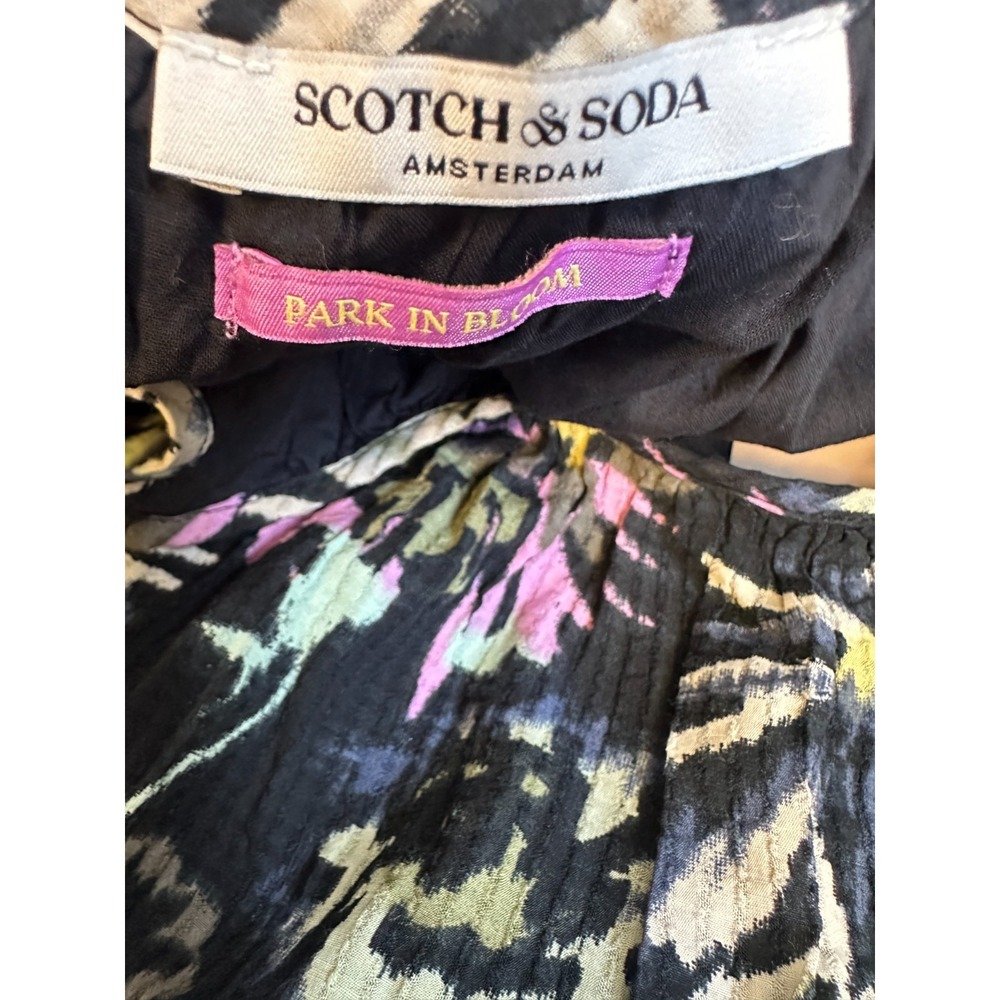 NEW Scotch & Soda Floral Tiered Maxi Dress Black Pink Tassels Pockets 38 US M 8 - Picture 12 of 16